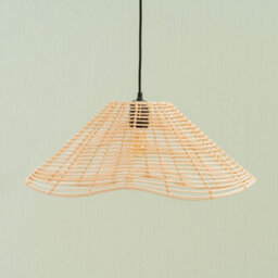 Valuelights Harlow Natural Wavy Rattan Wicker Easy Fit Ceiling Light Shade (D)59Cm - thumbnail 5