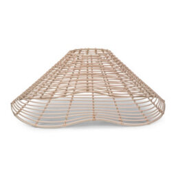 Valuelights Harlow Natural Wavy Rattan Wicker Easy Fit Ceiling Light Shade (D)59Cm