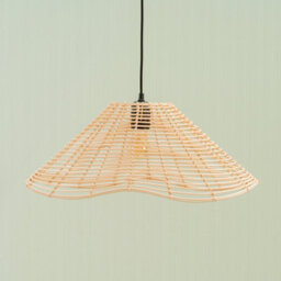 Valuelights Harlow Natural Wavy Rattan Wicker Easy Fit Ceiling Light Shade (D)59Cm - thumbnail 3