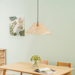 Valuelights Harlow Natural Wavy Rattan Wicker Easy Fit Ceiling Light Shade (D)59Cm - thumbnail 2