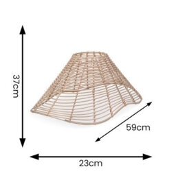 Valuelights Harlow Natural Wavy Rattan Wicker Easy Fit Ceiling Light Shade (D)59Cm - thumbnail 8