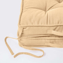 Homescapes Taupe Beige Cotton Travel Back Support Booster Cushion - thumbnail 4