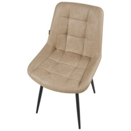 Beliani Set Of 2 Dining Chairs Melrose Faux Leather Beige - thumbnail 7