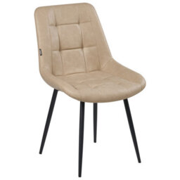 Beliani Set Of 2 Dining Chairs Melrose Faux Leather Beige - thumbnail 4