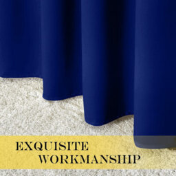 Ameha Navy Plain Blackout Curtain 66''x72'', Ringtop Ready Made Thermal Insulated Eyelet Top Bedroom Living Room Decor - thumbnail 7