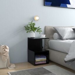 Vidaxl Bedside Cabinet Black 35X35X55 Cm Engineered Wood