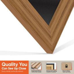 "AK Frames 25X17"" Oak Classic Vinyl Record Frame With Black Mount For 12 Inch Lp Cover & Disc - Overlapped Design" - thumbnail 3
