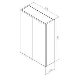Dezine Trent 500mm Gloss White Wall Unit, 2 Door - thumbnail 3