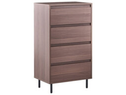 Wyld and Coco Nordicnest Dark Brown 4-Drawer Chest With Black Metal Legs, 60 X 40 X 104 Cm - thumbnail 3