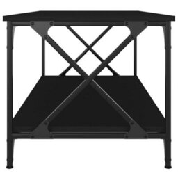 Berkfield Coffee Table Black 100X50X45 Cm Engineered Wood And Iron - thumbnail 5