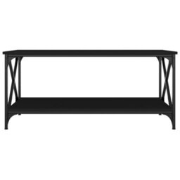 Berkfield Coffee Table Black 100X50X45 Cm Engineered Wood And Iron - thumbnail 4