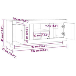 Berkfield Stylish Tv Cabinet Smoked Oak 102X35X45 Cm Engineered Wood - thumbnail 8