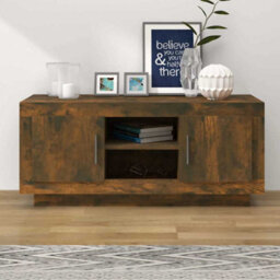 Berkfield Stylish Tv Cabinet Smoked Oak 102X35X45 Cm Engineered Wood - thumbnail 2