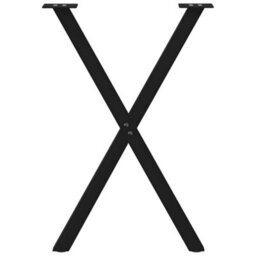 Berkfield Dining Table Legs X-Shaped 2 Pcs Black 50X(72-73) Cm Steel - thumbnail 5