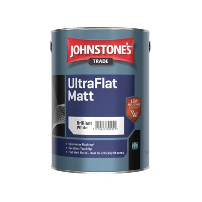 Johnstones Trade Ultraflat Matt - Brilliant White - 10 Litre