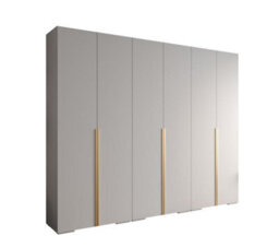 Arte Elegant Inova I Hinged Door Wardrobe H2370mm W3000mm D470mm - Versatile White Finish With Gold Vertical Metal Handles - thumbnail 1