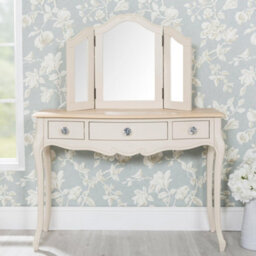 Statement Furniture Juliette Vintage Chic Dressing Table With Crystal Handles- Champagne - thumbnail 5