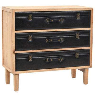 Berkfield Drawer Cabinet Solid Fir Wood 80X36X75 Cm - image 1