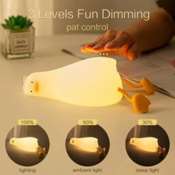 Night Light Rechargeable Touch Silicone Clap Duck Sleeping Night Lamp For Bedroom Decoration Gift - thumbnail 3