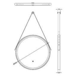 Hudson Reed Salana Round Led Touch Sensor Framed Mirror With Demister, Matt Black, 600 X 600 mm - thumbnail 4