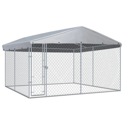 Berkfield Outdoor Dog Kennel With Roof 382X382X225 Cm - image 1