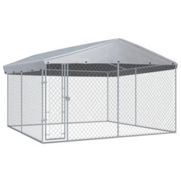 Berkfield Outdoor Dog Kennel With Roof 382X382X225 Cm - thumbnail 1