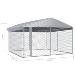 Berkfield Outdoor Dog Kennel With Roof 382X382X225 Cm - thumbnail 5