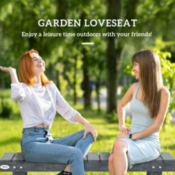 Outsunny 1.1M Outdoor Garden Bench Patio Loveseat Fir Wood 2 Person - thumbnail 4