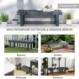 Outsunny 1.1M Outdoor Garden Bench Patio Loveseat Fir Wood 2 Person - thumbnail 7