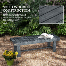 Outsunny 1.1M Outdoor Garden Bench Patio Loveseat Fir Wood 2 Person - thumbnail 5