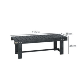 Outsunny 1.1M Outdoor Garden Bench Patio Loveseat Fir Wood 2 Person - thumbnail 3