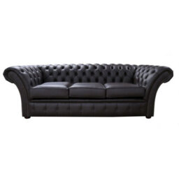 Chesterfield 3 Seater Contempo Dark Chocolate Leather Sofa Settee In Balmoral Style - thumbnail 1