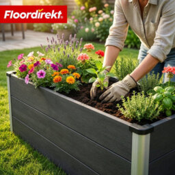 Floordirekt Wpc Raised Garden Bed Paros Weather Resistant Planter For Vegetables Herbs Flowers Anthracite 150 X 50 X 45 Cm - thumbnail 2