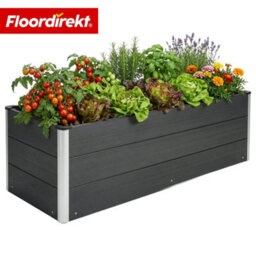 Floordirekt Wpc Raised Garden Bed Paros Weather Resistant Planter For Vegetables Herbs Flowers Anthracite 150 X 50 X 45 Cm - thumbnail 1