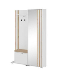 Arte Bright Nelly Hallway Set H1920mm W1310mm D400mm In White & Oak Artisan - Fresh Entryway Marvel