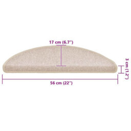Berkfield Stair Mats 20 Pcs 56X17X3 Cm Taupe Half Round - thumbnail 8