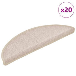 Berkfield Stair Mats 20 Pcs 56X17X3 Cm Taupe Half Round - thumbnail 1