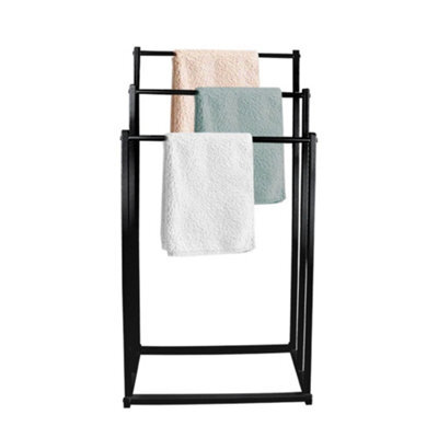 Billtix 3 Tier Freestanding Towel Rail Stand, Metal Racks Of 86 Cm, In Black. - image 1
