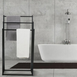 Billtix 3 Tier Freestanding Towel Rail Stand, Metal Racks Of 86 Cm, In Black. - thumbnail 6