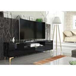 Tv Unit 200Cm Luxury Modern Stand Black High Gloss - thumbnail 3