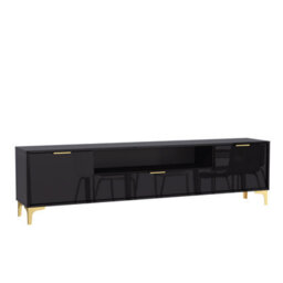 Tv Unit 200Cm Luxury Modern Stand Black High Gloss - thumbnail 2