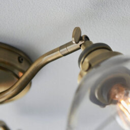 Anson Lighting Pampa 3Lt Ceiling Light In  Antique Brass Plate & Clear Glass - thumbnail 6