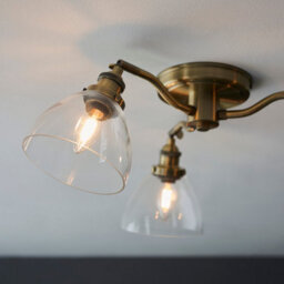 Anson Lighting Pampa 3Lt Ceiling Light In  Antique Brass Plate & Clear Glass - thumbnail 4