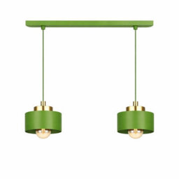 Luminosa Lighting Luminosa Simply Bar Pendant Ceiling Light Green, Gold 2X E27 - thumbnail 1