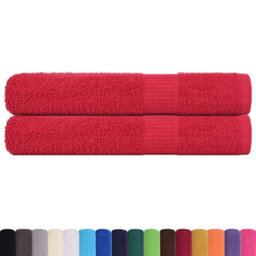 Berkfield Durable Sauna Towels 2 Pcs Red 80X200 Cm 360 Gsm 100% Cotton