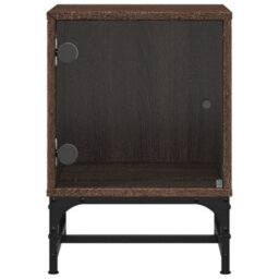 Berkfield Bedside Cabinets With Glass Doors 2 Pcs Brown Oak 35X37X50 Cm - thumbnail 7