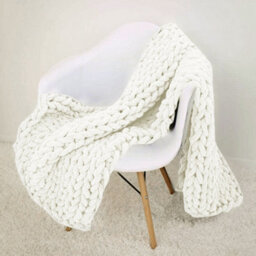 Living And Home Hand-Woven Chenille Blanket Milk White Soft Chenille Blanket Throw Blankets Soft And Warm 100Cm L X 120Cm W