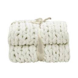 Living And Home Hand-Woven Chenille Blanket Milk White Soft Chenille Blanket Throw Blankets Soft And Warm 100Cm L X 120Cm W - thumbnail 6