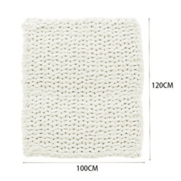 Living And Home Hand-Woven Chenille Blanket Milk White Soft Chenille Blanket Throw Blankets Soft And Warm 100Cm L X 120Cm W - thumbnail 7