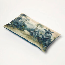 Homescapes Blue Palm Sepia Cushion, 30 X 50Cm - thumbnail 5